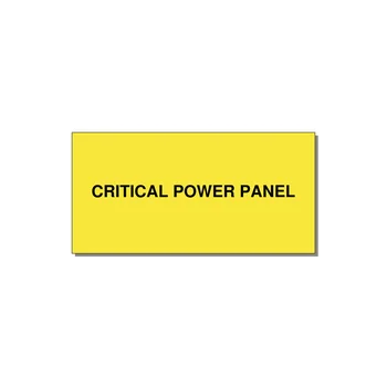 4.0x2.0" Panel Identification Label - CRITICAL POWER PANEL — 4x2" Black on Yellow, Adhesive