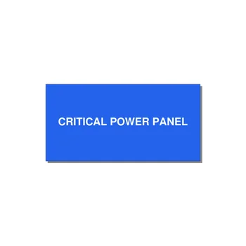 4.0x2.0" Panel Identification Label - CRITICAL POWER PANEL — 4x2" White on Blue, Adhesive