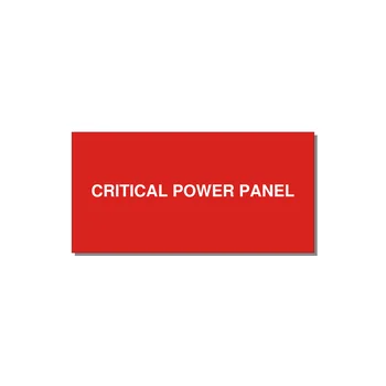 4.0x2.0" Panel Identification Label - CRITICAL POWER PANEL — 4x2" White on Red, Adhesive