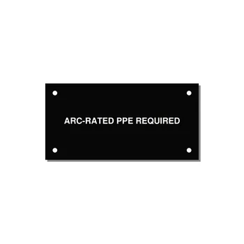 4.0x2.0" PPE Requi — 4x2" White on Black, Holes