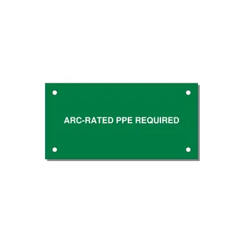 4.0x2.0" PPE Requi — 4x2" White on Green, Holes