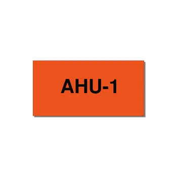 4.0x2.0" Safety Label - AHU-1 — 4x2" Black on Orange, Adhesive