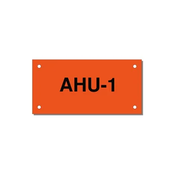 4.0x2.0" Safety Label - AHU-1 — 4x2" Black on Orange, Holes