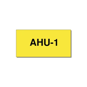 4.0x2.0" Safety Label - AHU-1 — 4x2" Black on Yellow, Adhesive