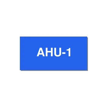 4.0x2.0" Safety Label - AHU-1 — 4x2" White on Blue, Adhesive