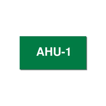 4.0x2.0" Safety Label - AHU-1 — 4x2" White on Green, Adhesive