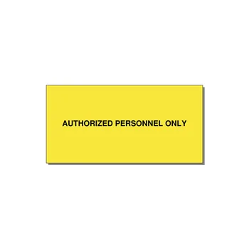 4.0x2.0" Safety Label - AUTHORIZED PERSONNEL ONLY — 4x2" Black on Yellow, Adhesive