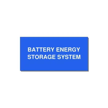 4.0x2.0" Safety Label - BATTERY ENERGY STORAGE SY — 4x2" White on Blue, Adhesive