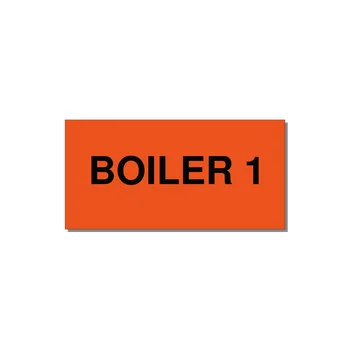 4.0x2.0" Safety Label - BOILER 1 — 4x2" Black on Orange, Adhesive