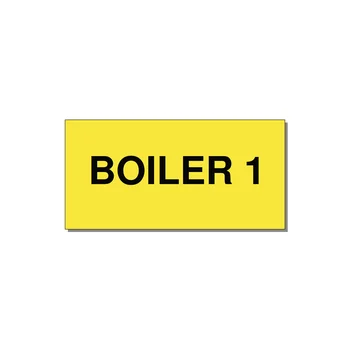 4.0x2.0" Safety Label - BOILER 1 — 4x2" Black on Yellow, Adhesive