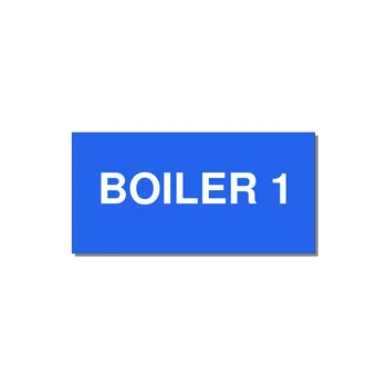 4.0x2.0" Safety Label - BOILER 1 — 4x2" White on Blue, Adhesive