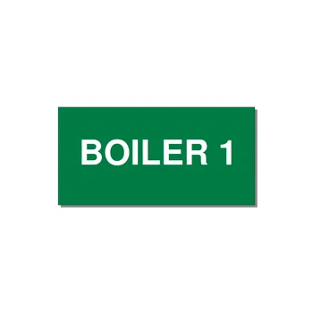 4.0x2.0" Safety Label - BOILER 1 — 4x2" White on Green, Adhesive