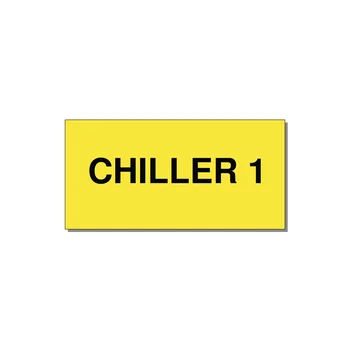 4.0x2.0" Safety Label - CHILLER 1 — 4x2" Black on Yellow, Adhesive