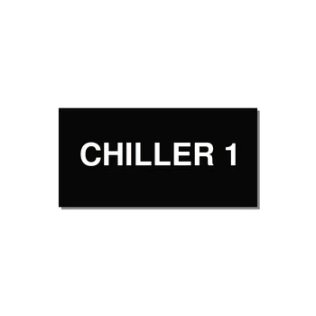 4.0x2.0" Safety Label - CHILLER 1 — 4x2" White on Black, Adhesive