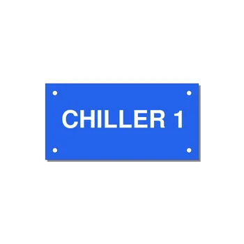 4.0x2.0" Safety Label - CHILLER 1 — 4x2" White on Blue, Holes