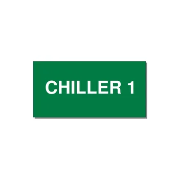 4.0x2.0" Safety Label - CHILLER 1 — 4x2" White on Green, Adhesive