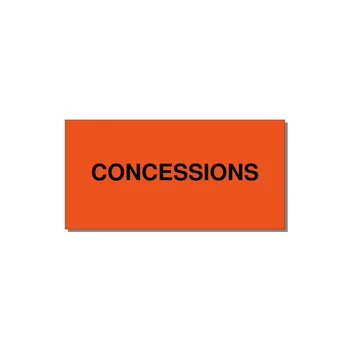 4.0x2.0" Safety Label - CONCESSIONS — 4x2" Black on Orange, Adhesive