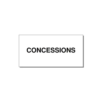 4.0x2.0" Safety Label - CONCESSIONS — 4x2" Black on White, Adhesive