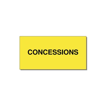 4.0x2.0" Safety Label - CONCESSIONS — 4x2" Black on Yellow, Adhesive