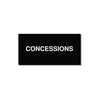 4.0x2.0" Safety Label - CONCESSIONS — 4x2" White on Black, Adhesive