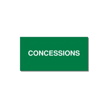 4.0x2.0" Safety Label - CONCESSIONS — 4x2" White on Green, Adhesive