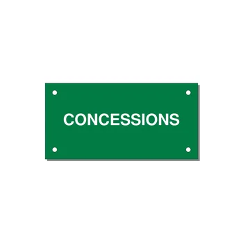 4.0x2.0" Safety Label - CONCESSIONS — 4x2" White on Green, Holes
