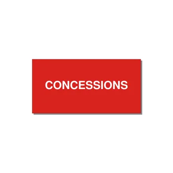 4.0x2.0" Safety Label - CONCESSIONS — 4x2" White on Red, Adhesive