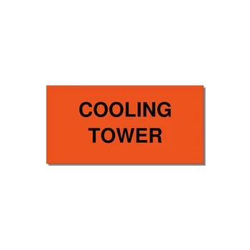 4.0x2.0" Safety Label - COOLING TOWER — 4x2" Black on Orange, Adhesive