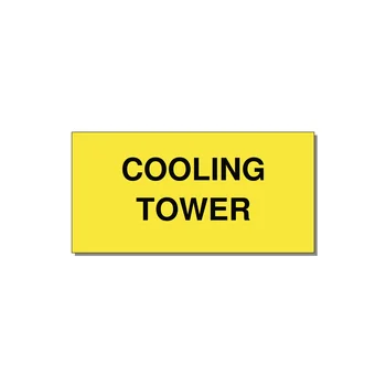 4.0x2.0" Safety Label - COOLING TOWER — 4x2" Black on Yellow, Adhesive