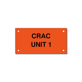 4.0x2.0" Safety Label - CRAC UNIT 1 — 4x2" Black on Orange, Holes