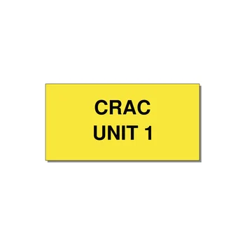4.0x2.0" Safety Label - CRAC UNIT 1 — 4x2" Black on Yellow, Adhesive