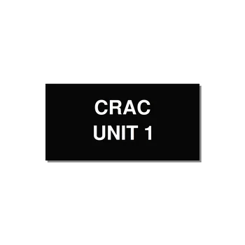 4.0x2.0" Safety Label - CRAC UNIT 1 — 4x2" White on Black, Adhesive
