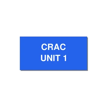 4.0x2.0" Safety Label - CRAC UNIT 1 — 4x2" White on Blue, Adhesive