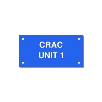 4.0x2.0" Safety Label - CRAC UNIT 1 — 4x2" White on Blue, Holes