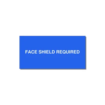 4.0x2.0" Safety Label - FACE SHIELD REQUIRED — 4x2" White on Blue, Adhesive
