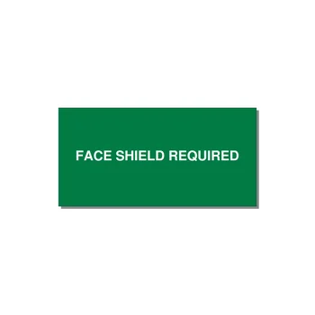 4.0x2.0" Safety Label - FACE SHIELD REQUIRED — 4x2" White on Green, Adhesive