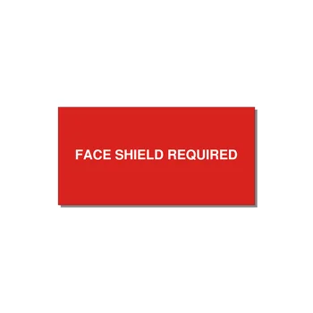 4.0x2.0" Safety Label - FACE SHIELD REQUIRED — 4x2" White on Red, Adhesive
