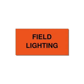4.0x2.0" Safety Label - FIELD LIGHTING — 4x2" Black on Orange, Adhesive