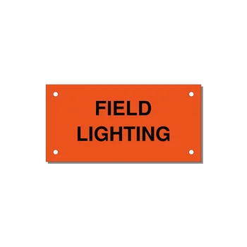 4.0x2.0" Safety Label - FIELD LIGHTING — 4x2" Black on Orange, Holes