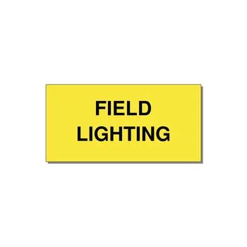 4.0x2.0" Safety Label - FIELD LIGHTING — 4x2" Black on Yellow, Adhesive