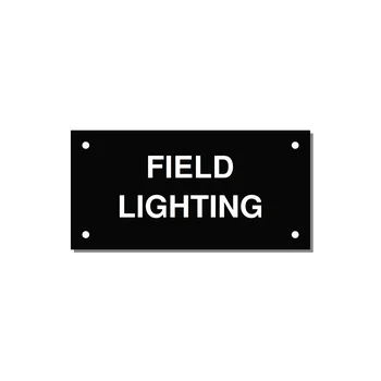 4.0x2.0" Safety Label - FIELD LIGHTING — 4x2" White on Black, Holes