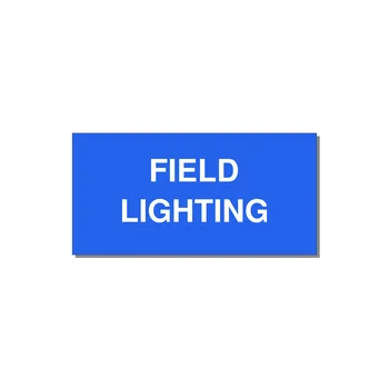 4.0x2.0" Safety Label - FIELD LIGHTING — 4x2" White on Blue, Adhesive