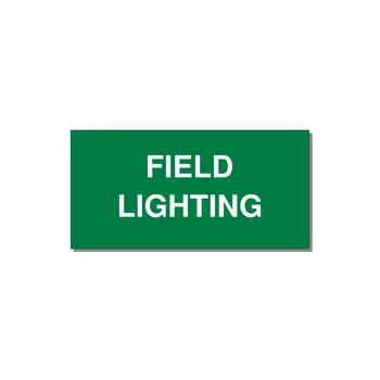 4.0x2.0" Safety Label - FIELD LIGHTING — 4x2" White on Green, Adhesive