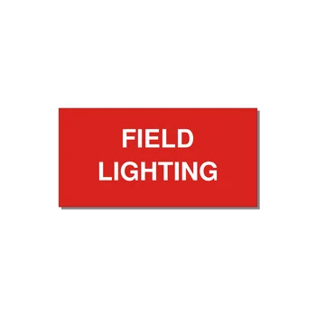 4.0x2.0" Safety Label - FIELD LIGHTING — 4x2" White on Red, Adhesive