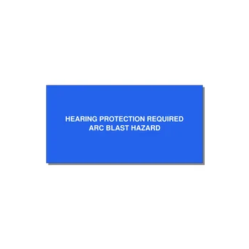 4.0x2.0" Safety Label - HEARING PROTECTION REQUIR — 4x2" White on Blue, Adhesive