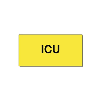 4.0x2.0" Safety Label - ICU — 4x2" Black on Yellow, Adhesive