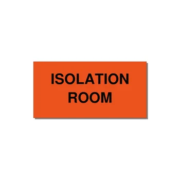 4.0x2.0" Safety Label - ISOLATION ROOM — 4x2" Black on Orange, Adhesive