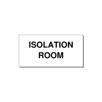 4.0x2.0" Safety Label - ISOLATION ROOM — 4x2" Black on White, Adhesive