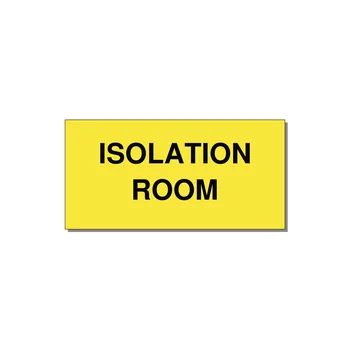 4.0x2.0" Safety Label - ISOLATION ROOM — 4x2" Black on Yellow, Adhesive