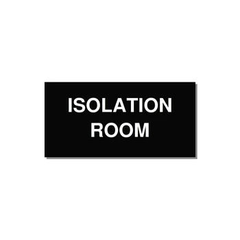 4.0x2.0" Safety Label - ISOLATION ROOM — 4x2" White on Black, Adhesive